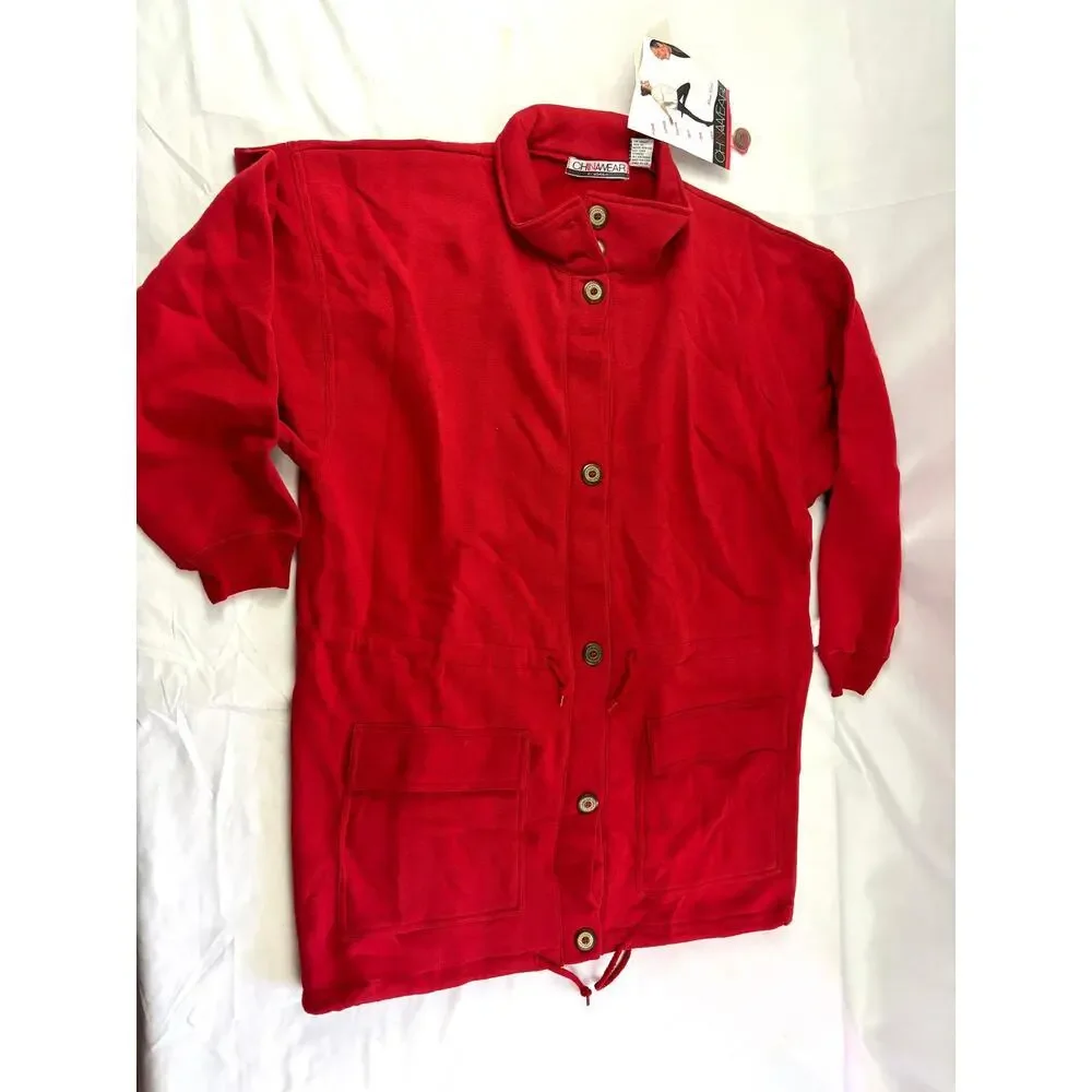 Vintage Oversized Button-front Jacket Large with‎ Pockets Chinawear NWT